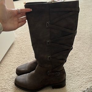 Wide Calf Brown Boots - Barely Worn